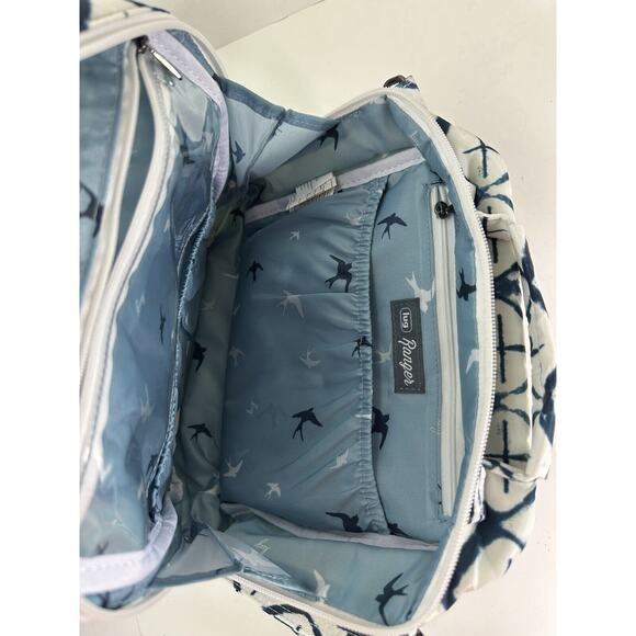 Lug Ranger Crossbody Bag Watercolor Diamond Print White & Blue Quilted Pockets - Picture 6 of 12